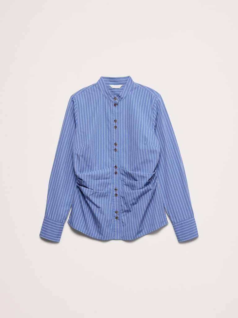 Cotton Pleated-Waist Top