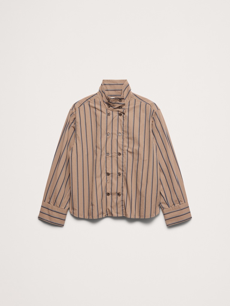 Cotton Foldover Collar Shirt
