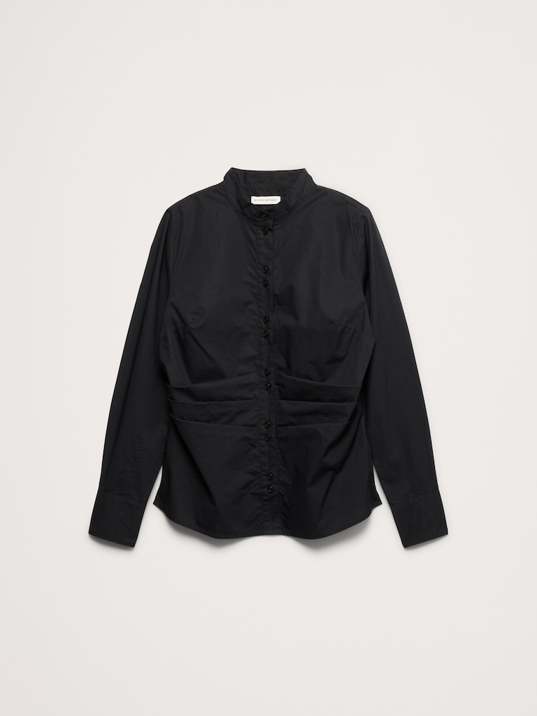 Cotton Pleated-Waist Top