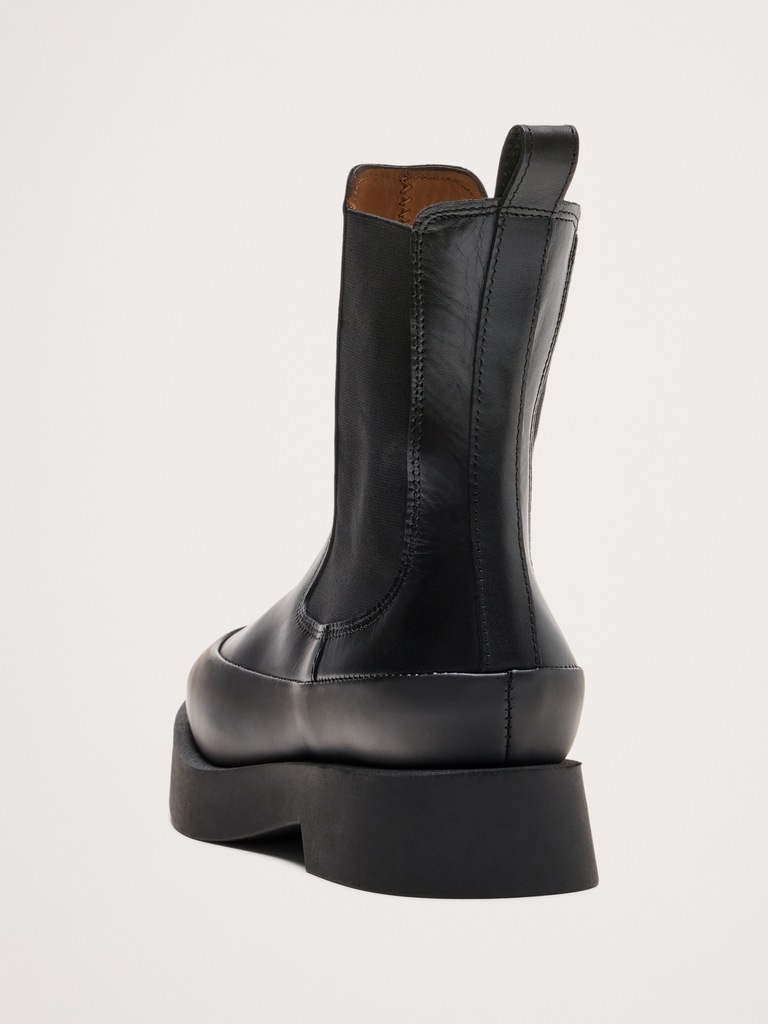 Italian Leather Platform Chelsea Boot
