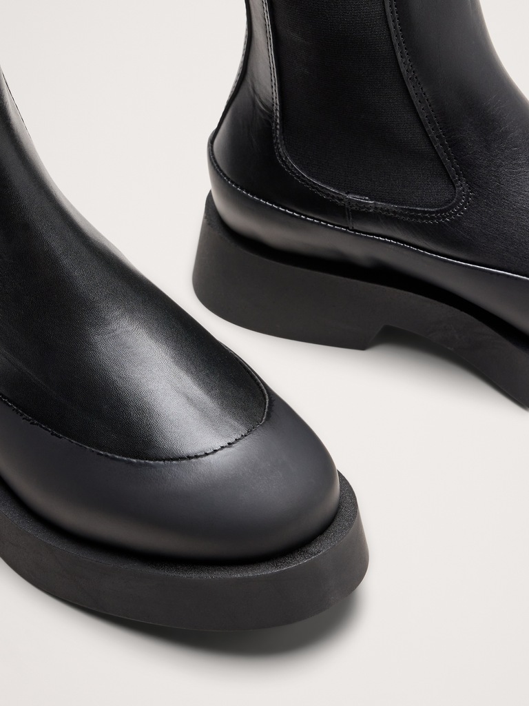 Italian Leather Platform Chelsea Boot