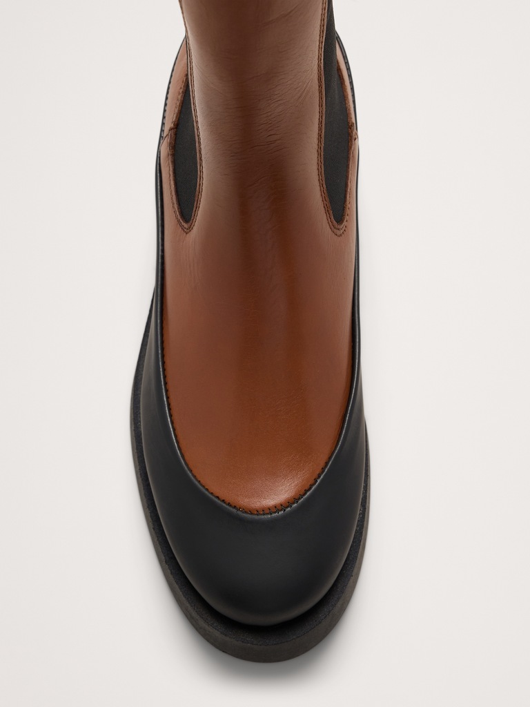 Italian Leather Platform Chelsea Boot