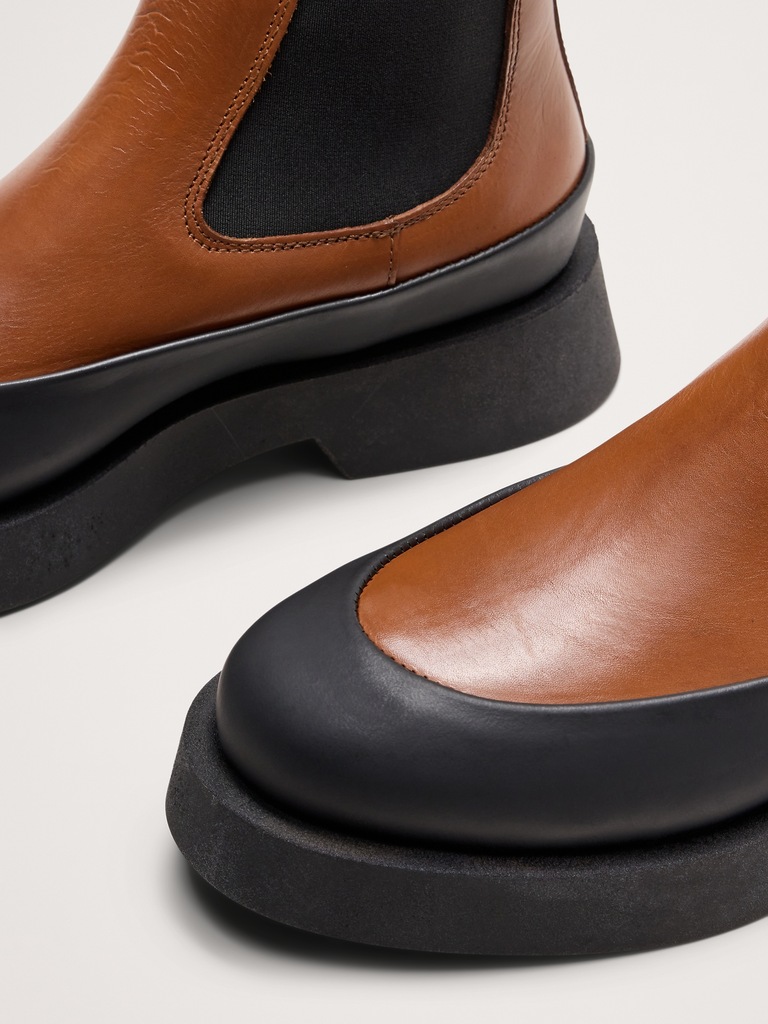 Italian Leather Platform Chelsea Boot