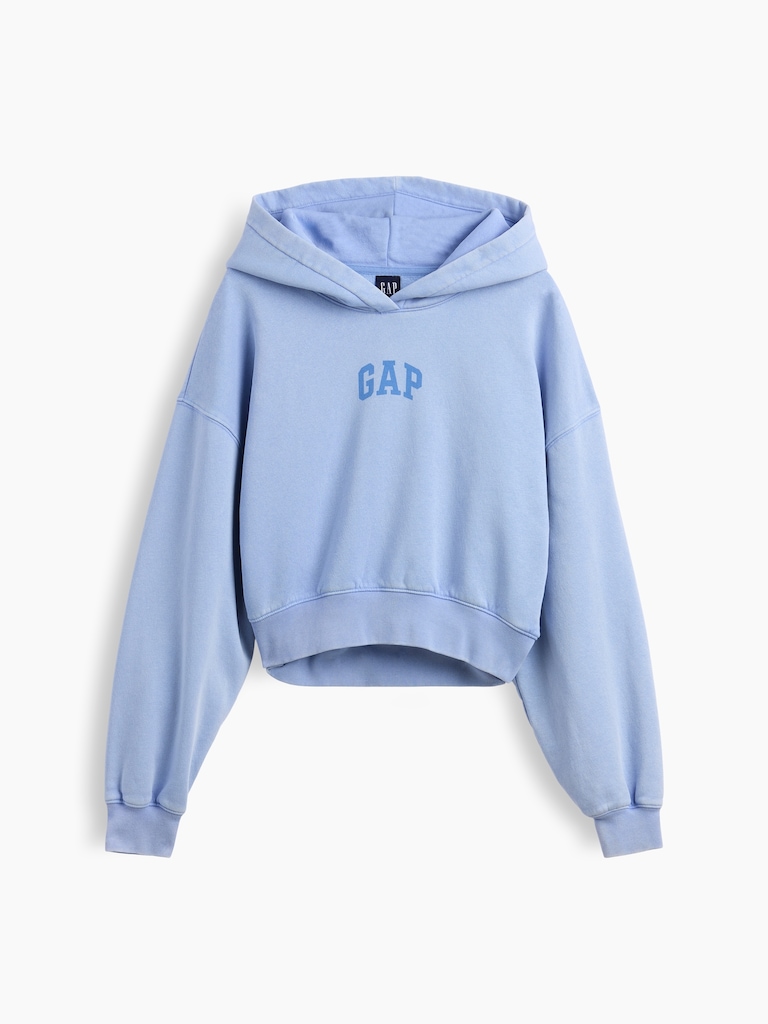 VintageSoft Crop Logo Hoodie