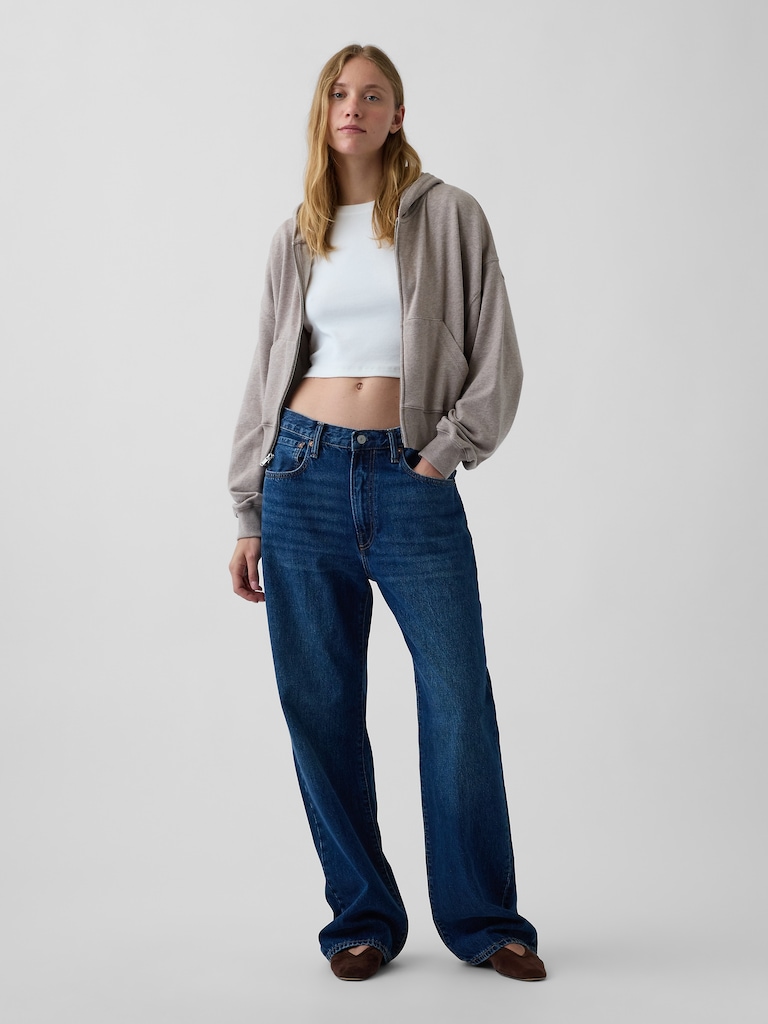 VintageSoft Terry Oversized Wedge Zip Hoodie