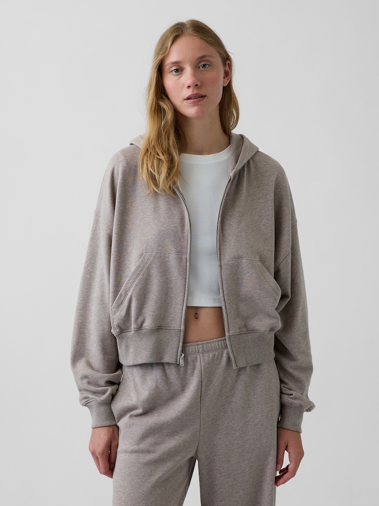VintageSoft Terry Oversized Wedge Zip Hoodie