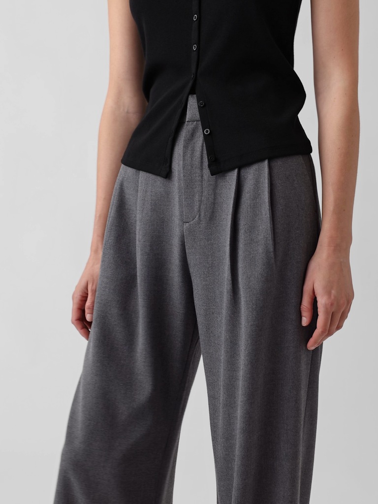 365 High Rise Brushed Twill Pleated Trousers