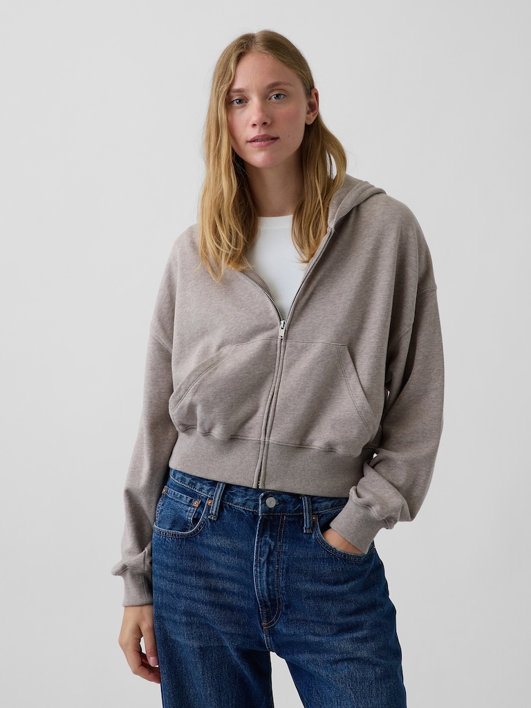 VintageSoft Terry Oversized Wedge Zip Hoodie
