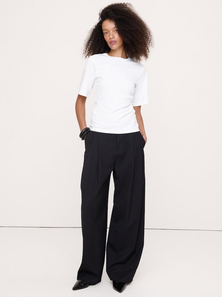 Vintage Cotton Ruched-Side T-Shirt