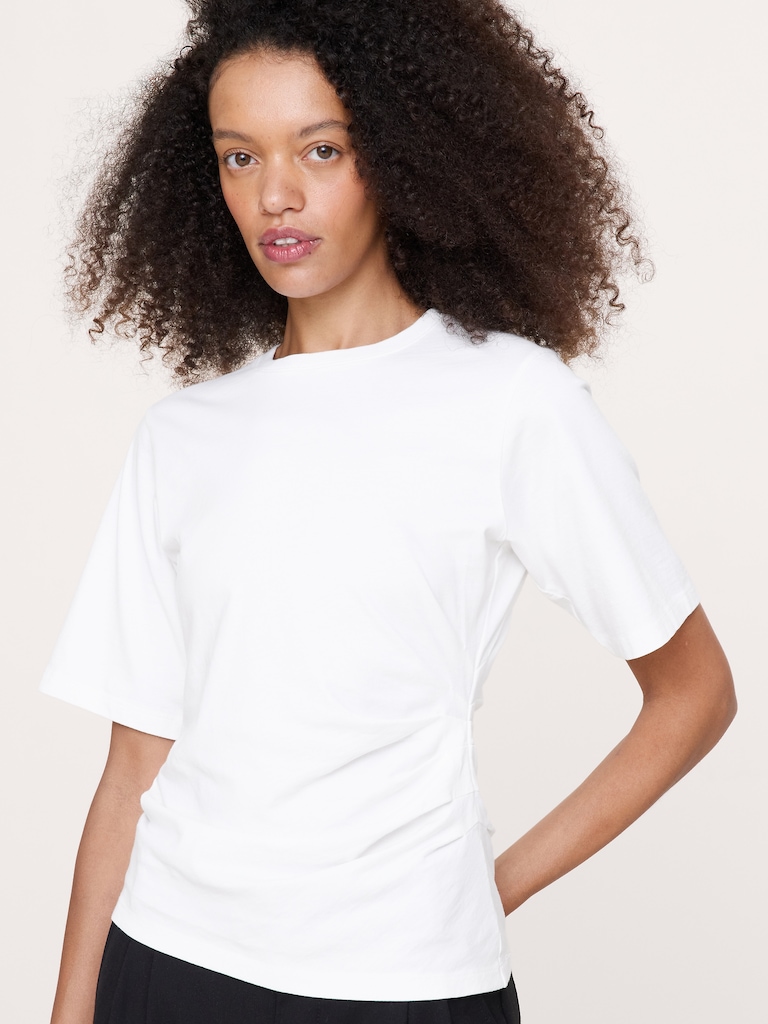 Vintage Cotton Ruched-Side T-Shirt