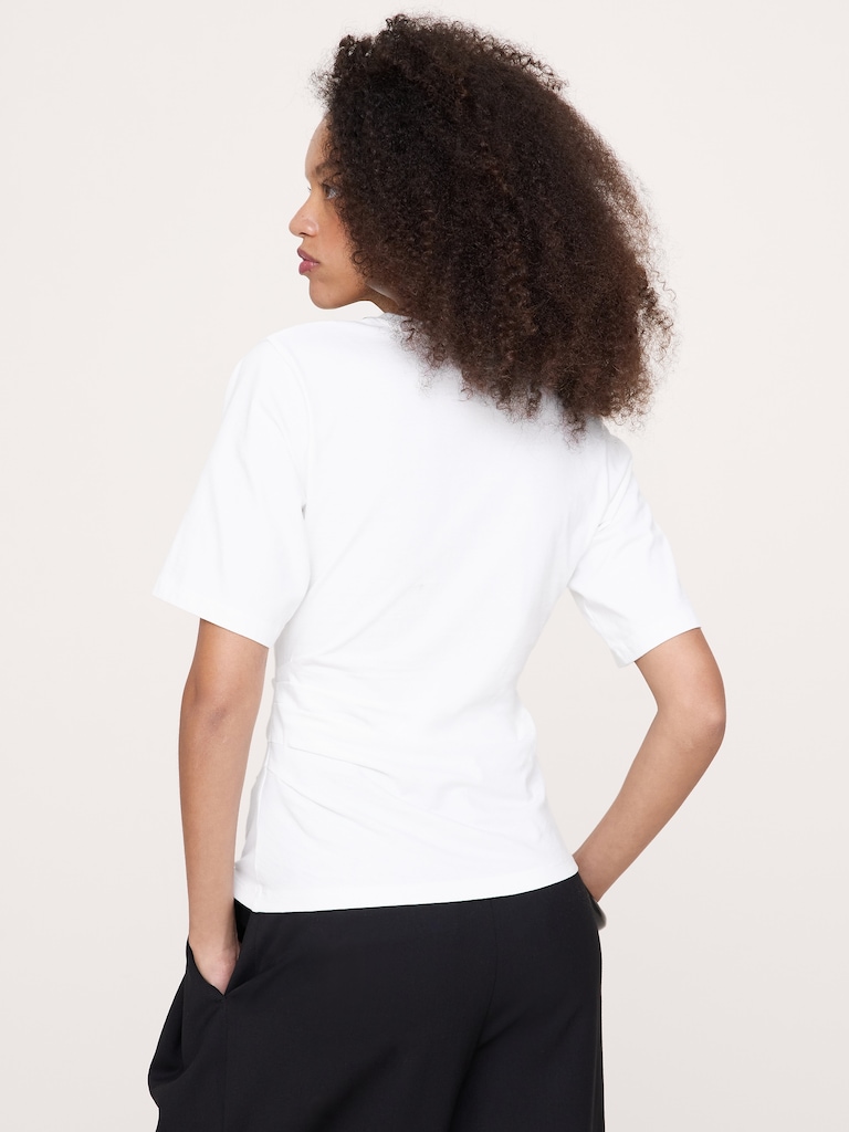 Vintage Cotton Ruched-Side T-Shirt