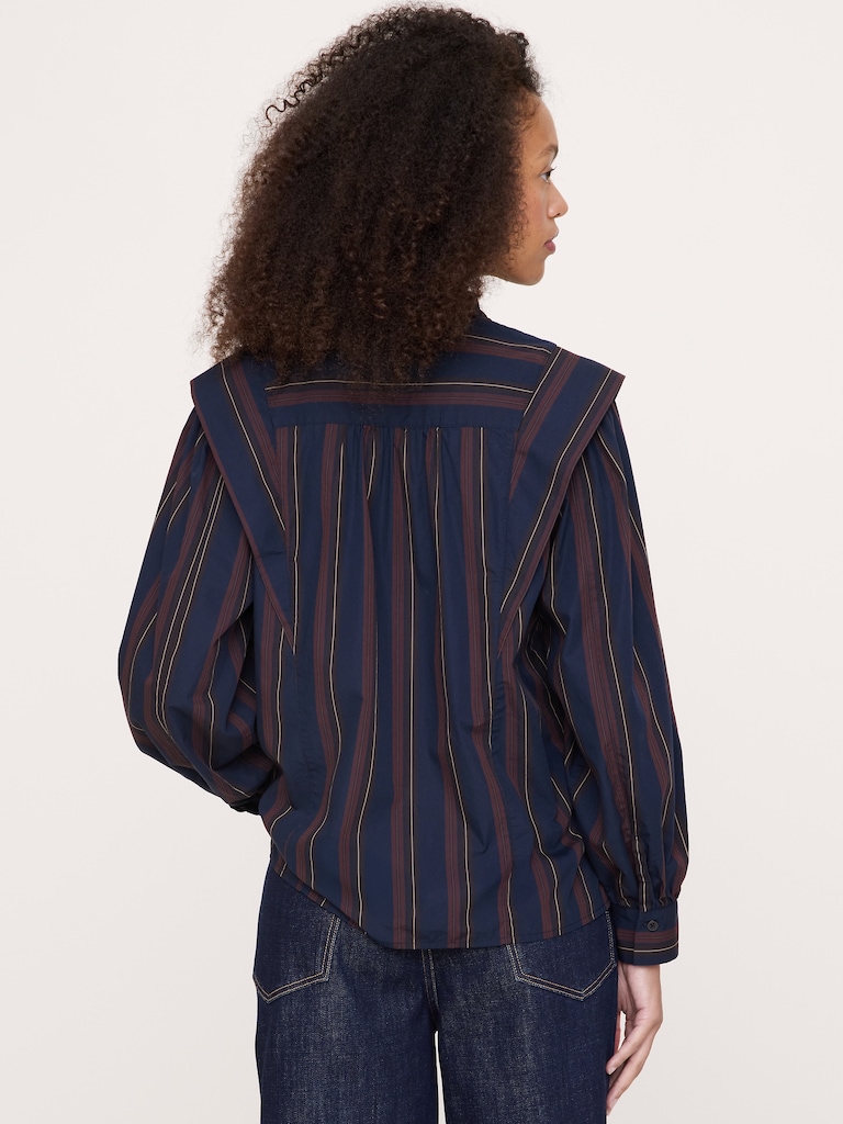 Cotton Layered-Collar Shirt