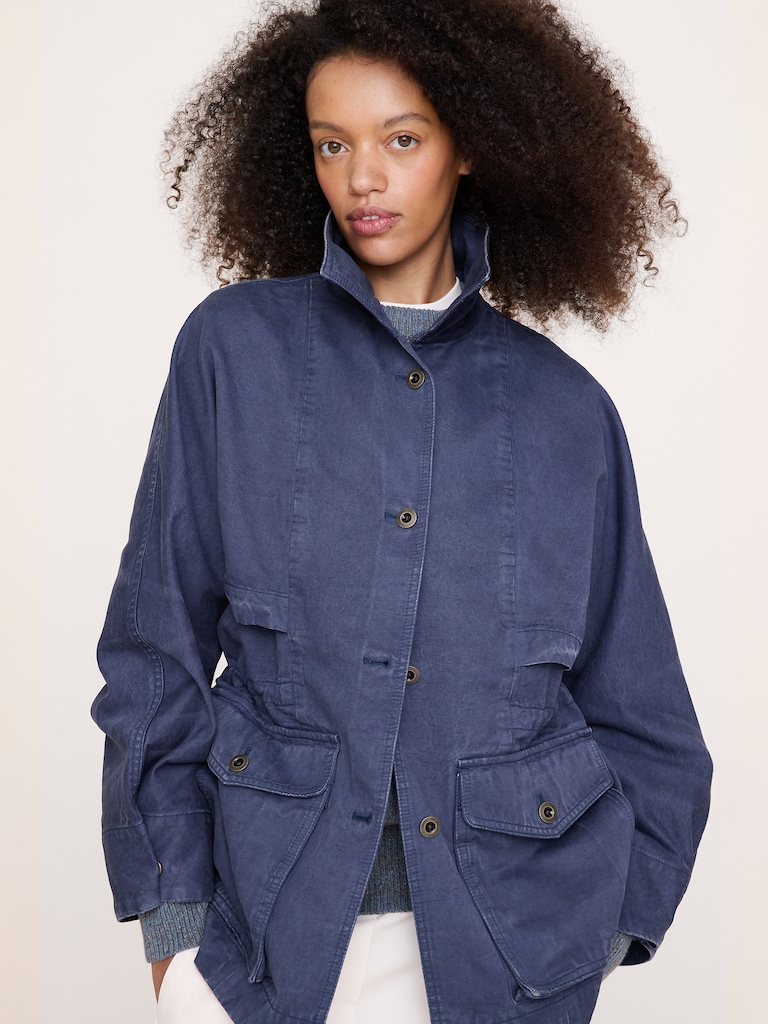 Cinched-Waist Utility Jacket