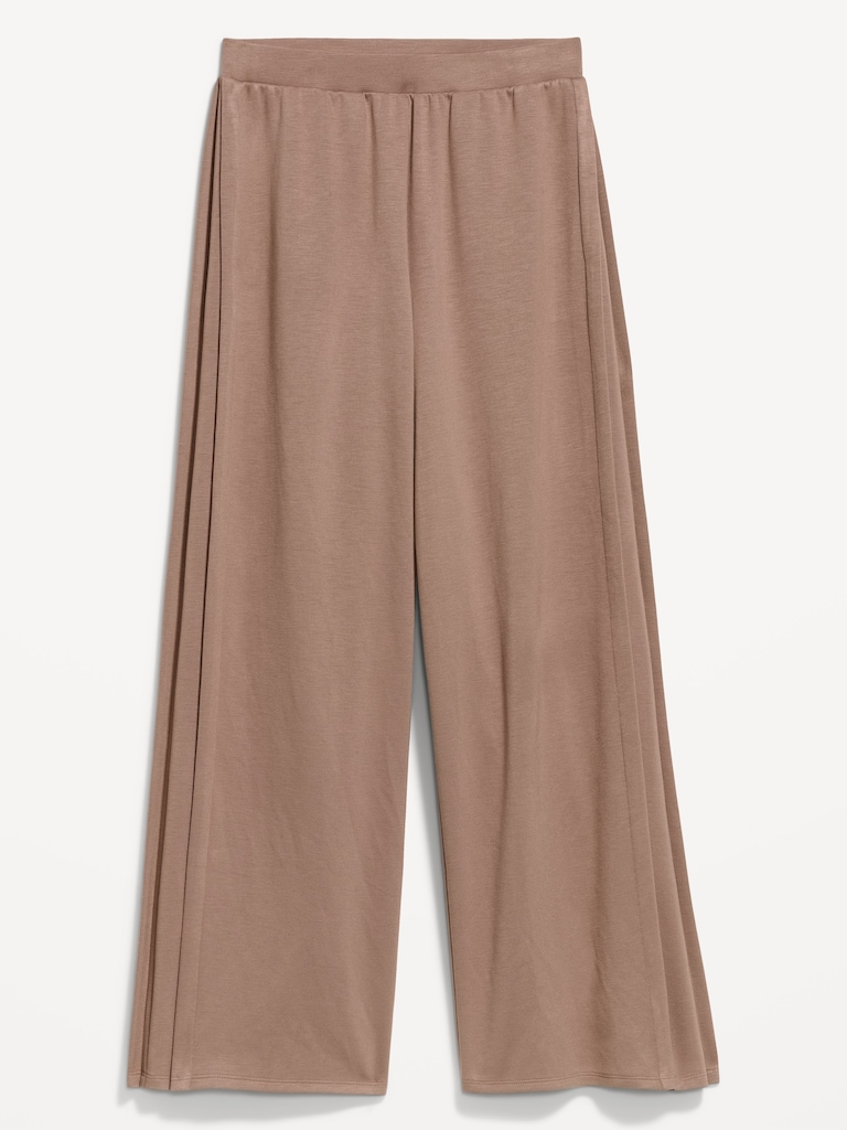 High-Waisted Bounce Lite Drapey Wide-Leg Pleated Pants