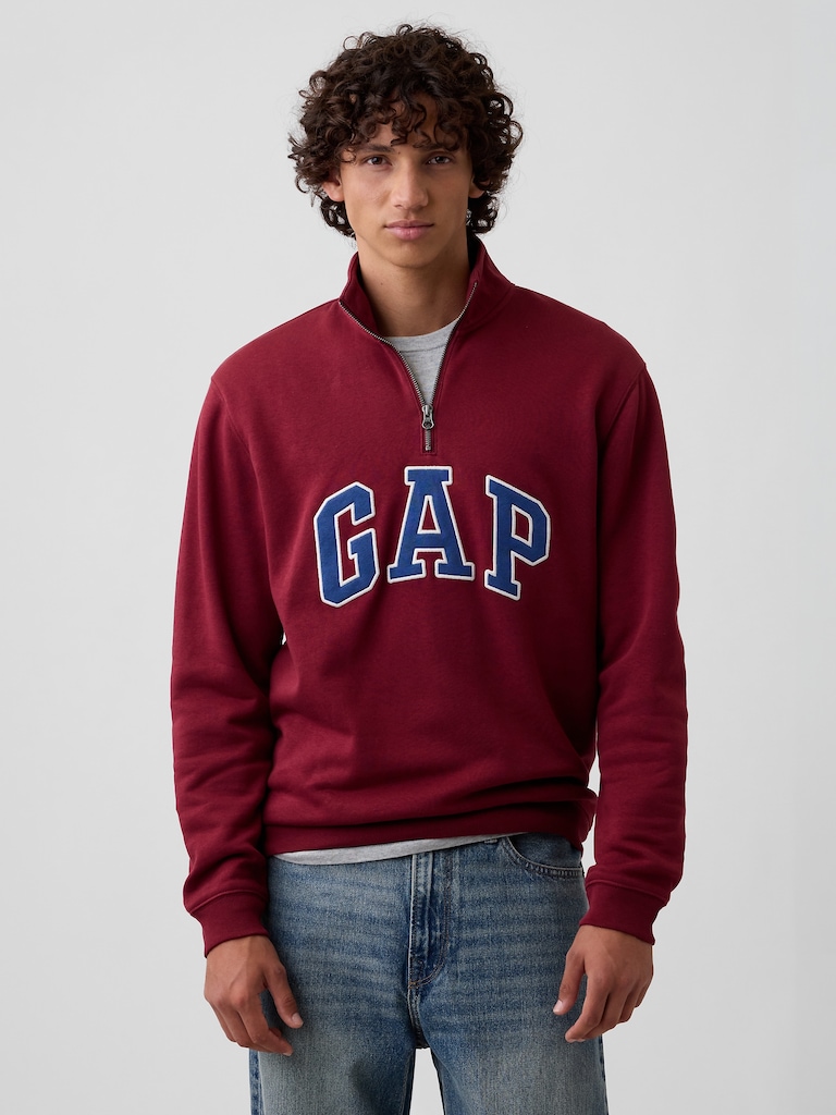 Relaxed Gap Logo Quarter-Zip Sweatshirt