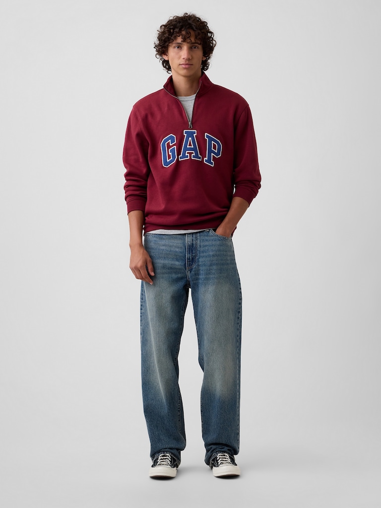 Relaxed Gap Logo Quarter-Zip Sweatshirt