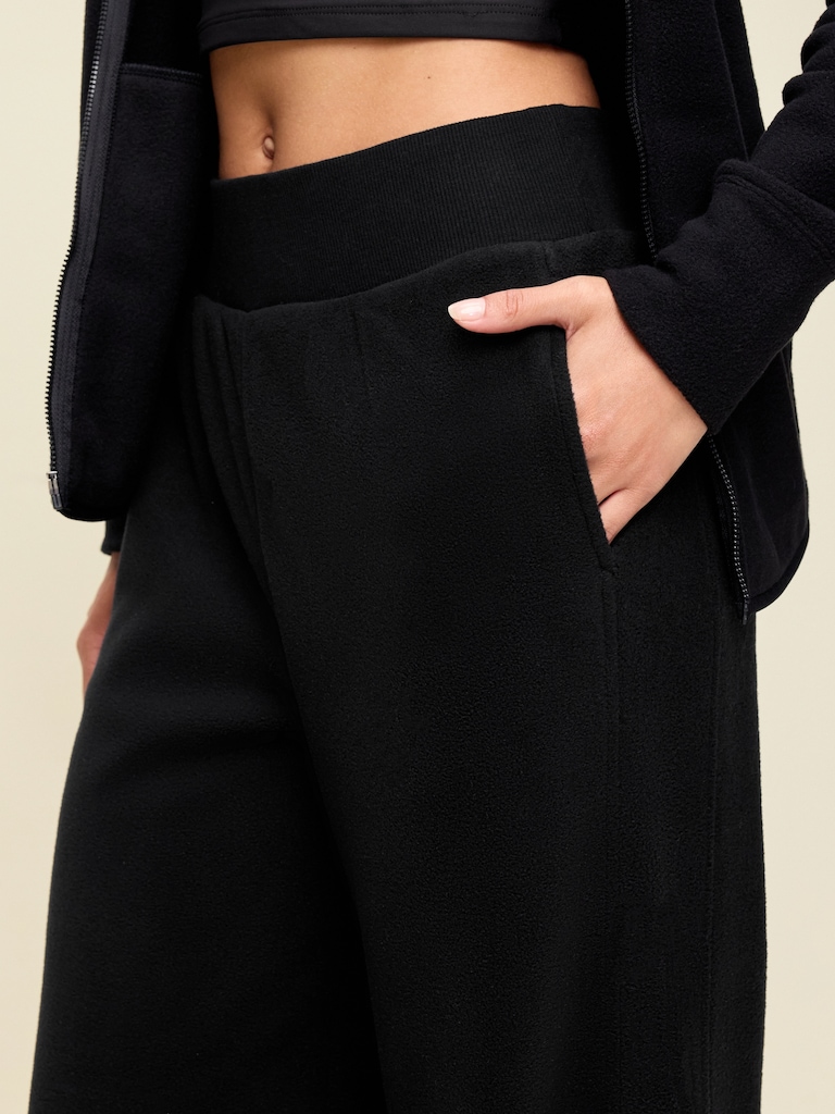 Extra High-Waisted Microfleece Wide-Leg Sweatpants