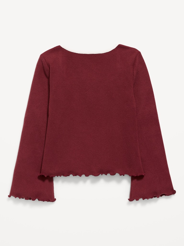 CozePlush Waffle Knit Square-Neck Top for Girls