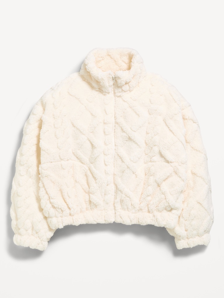 Veste surdimensionnée en sherpa pour fille