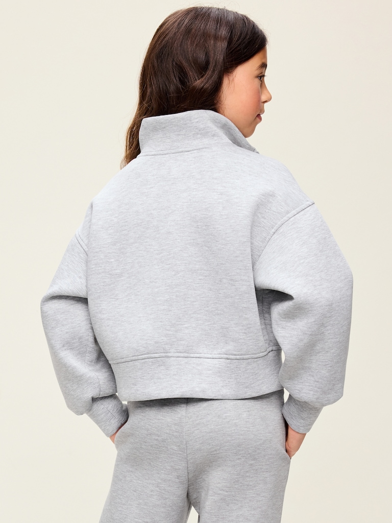 Chandail à demi-glissière en molleton raffiné pour fille