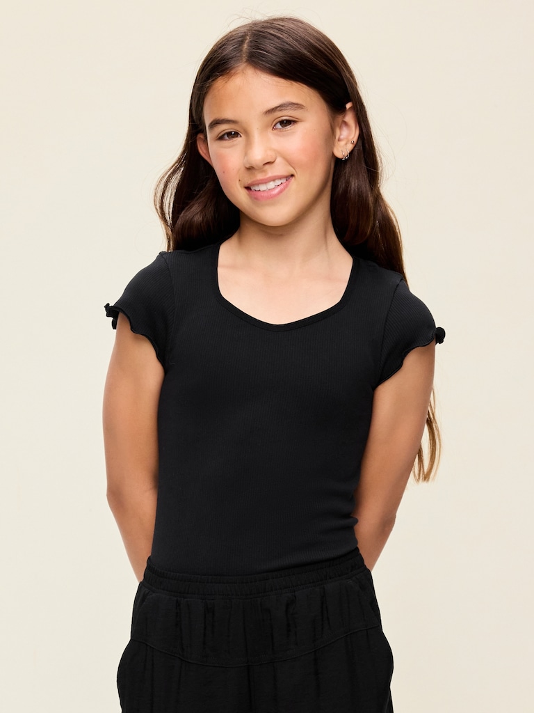 Fitted Seamless Ribbed  Performance Top for Girls