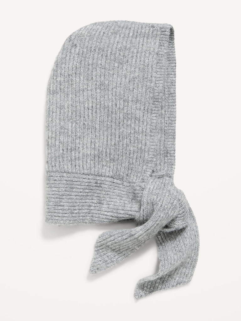 Rib-Knit Tie-Neck Bonnet