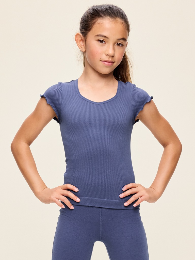 Fitted Seamless Ribbed  Performance Top for Girls