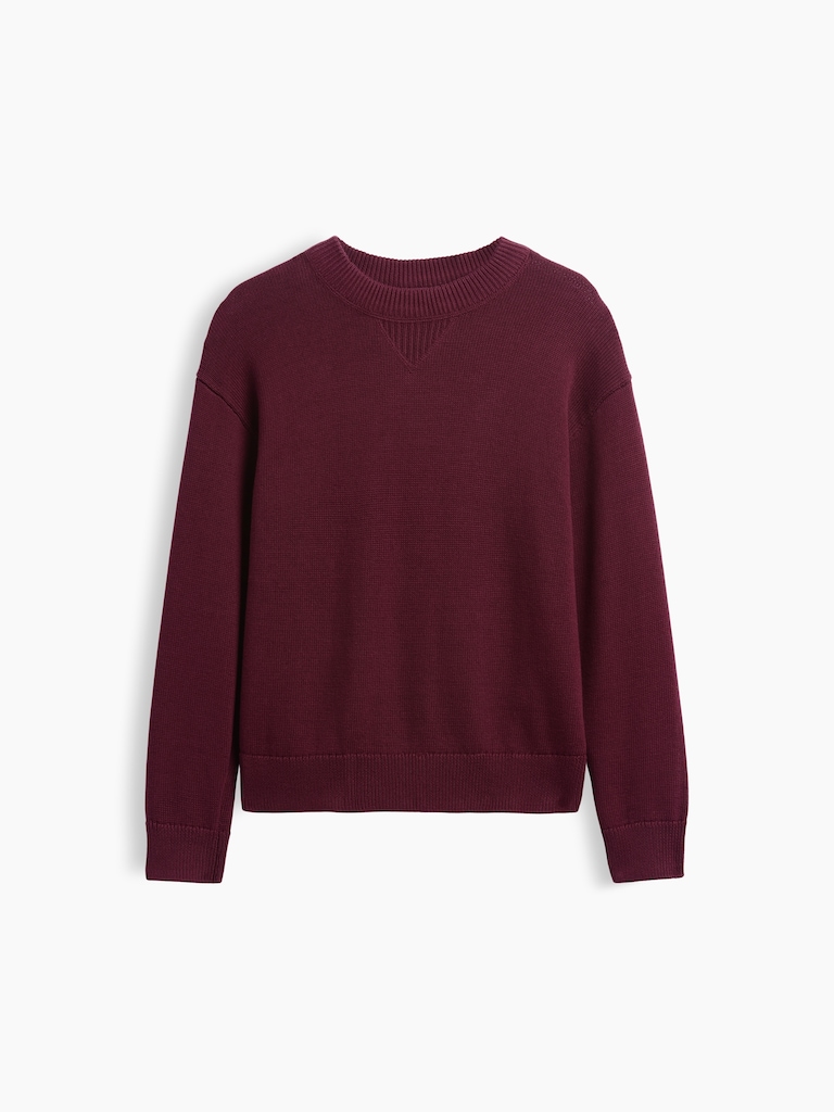 100% Cotton Relaxed Shaker Sweater
