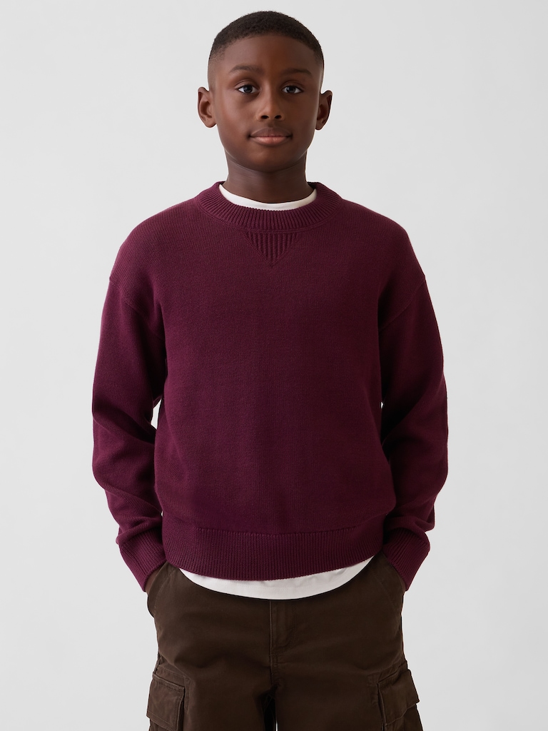 100% Cotton Relaxed Shaker Sweater