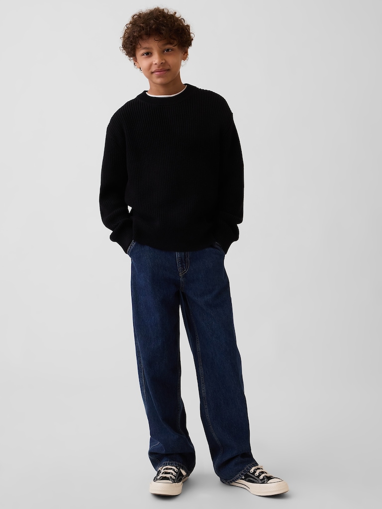 100% Cotton Relaxed Shaker Sweater