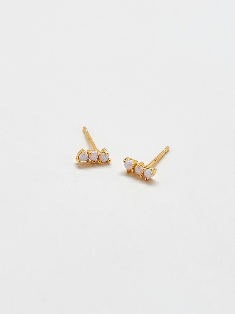 Admiral Row Gold Opal Bar Earrings