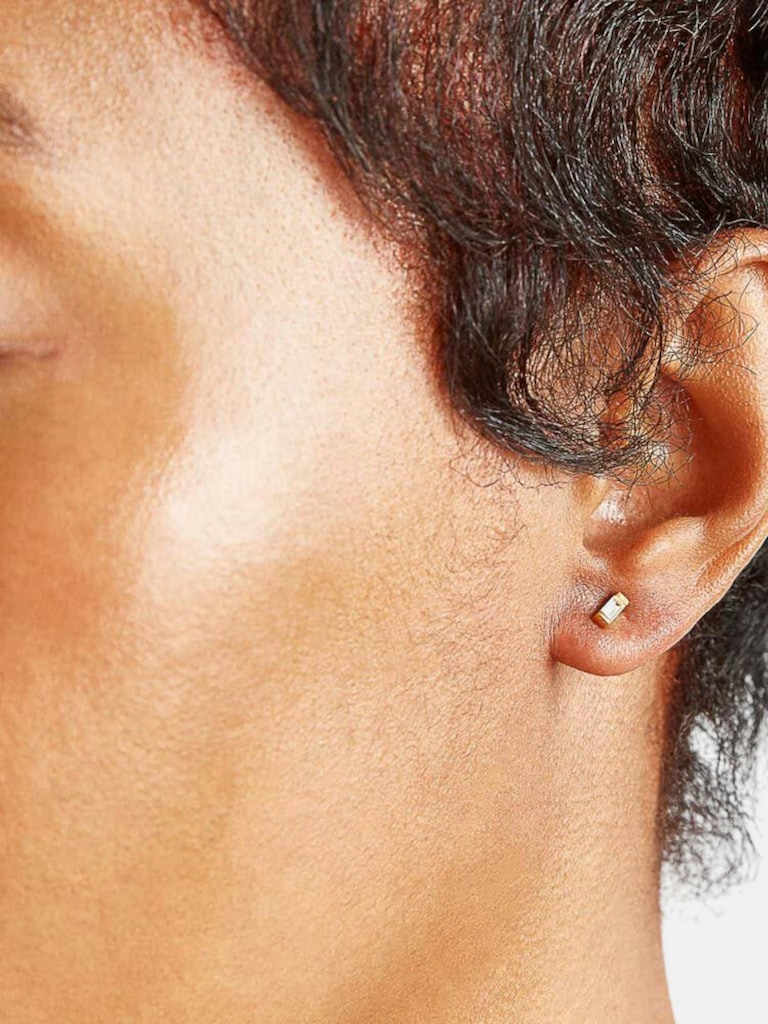 Admiral Row Mini Baguette Gold Studs
