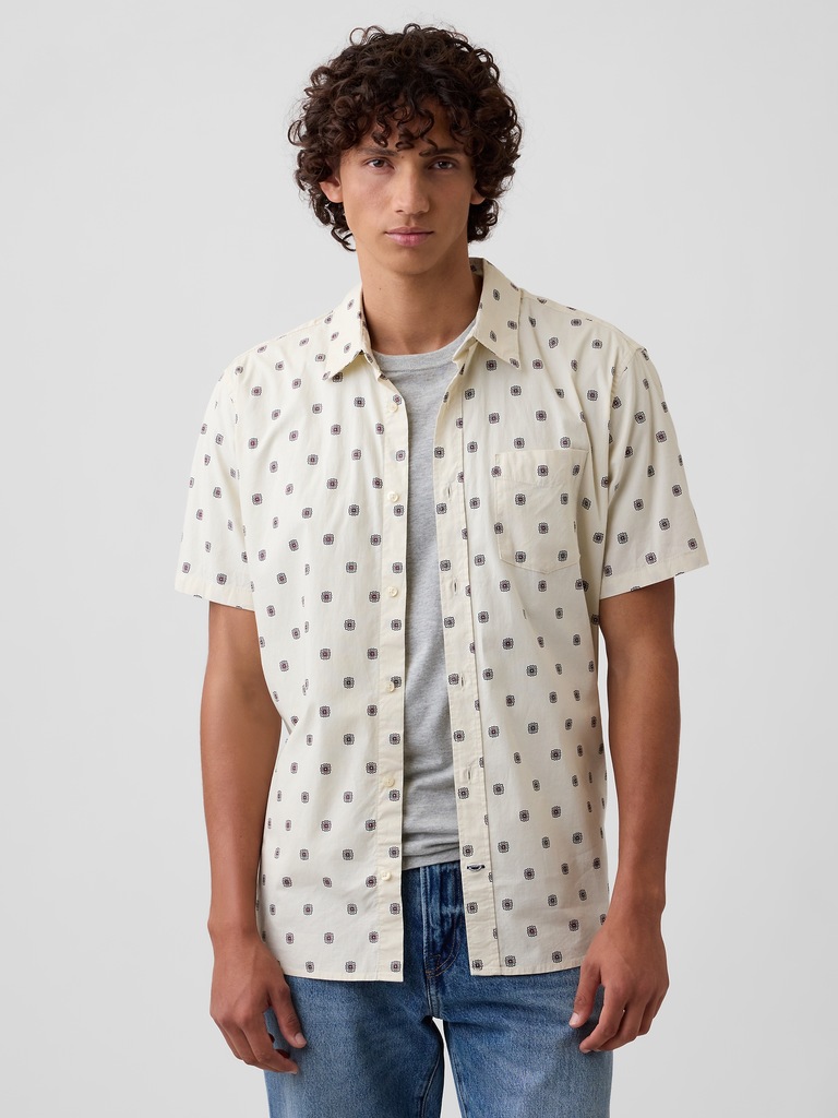 Stretch Poplin Shirt in Standard Fit