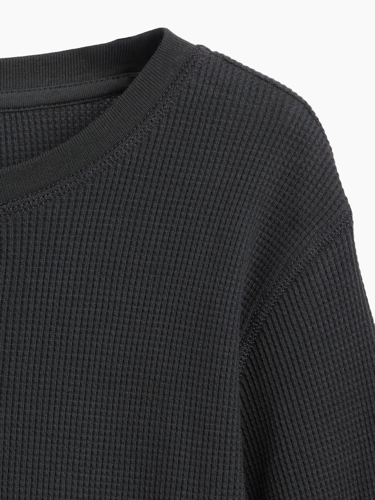 Kids Waffle-Knit Crewneck T-Shirt