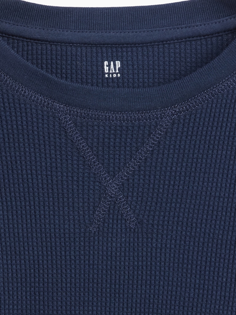 Kids Waffle-Knit Crewneck T-Shirt