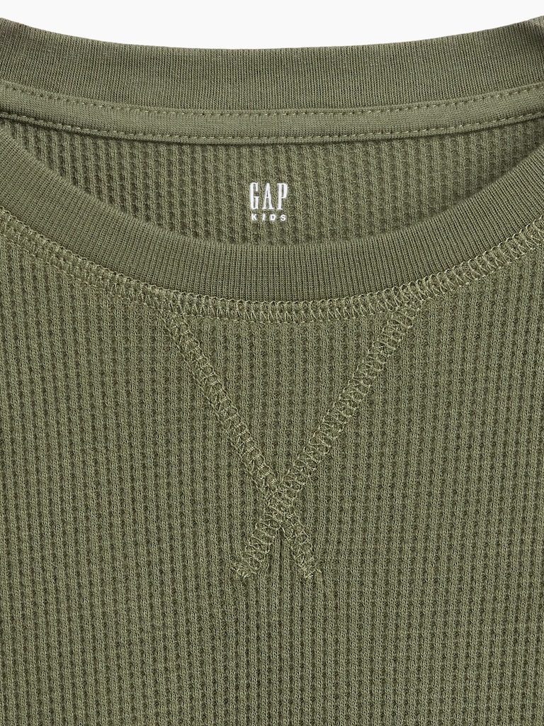 Kids Waffle-Knit Crewneck T-Shirt