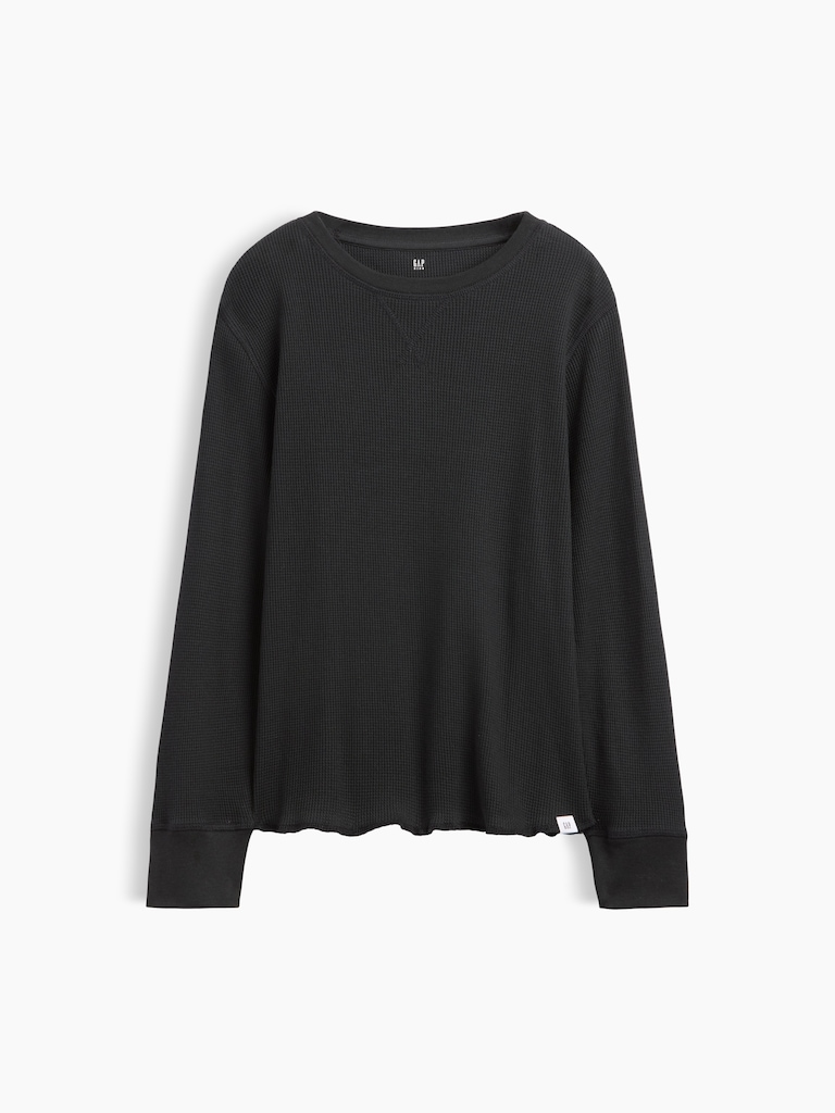 Kids Waffle-Knit Crewneck T-Shirt