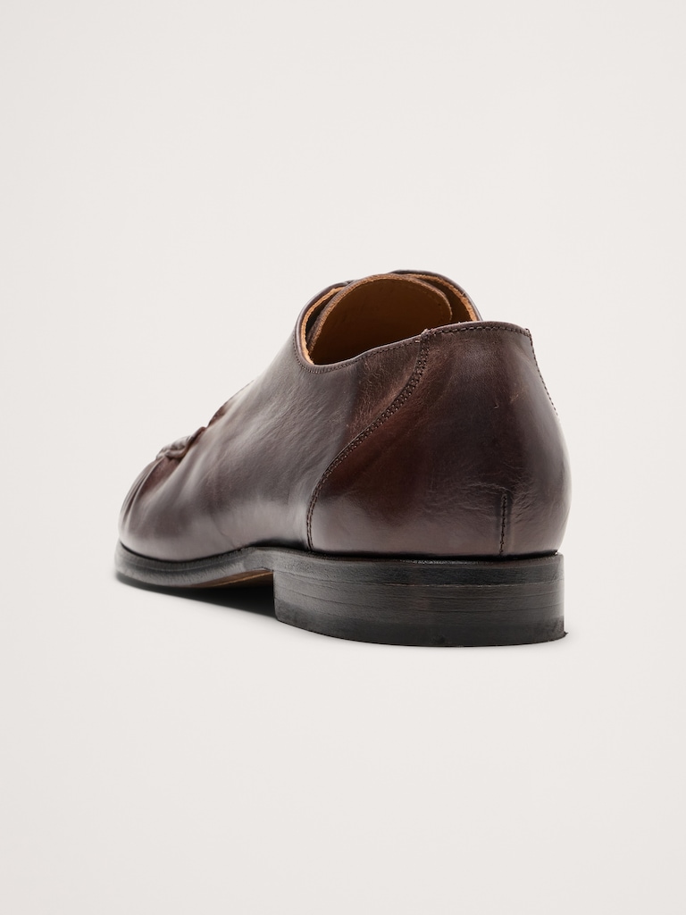 Italian Leather Moc-Toe Derby Loafer