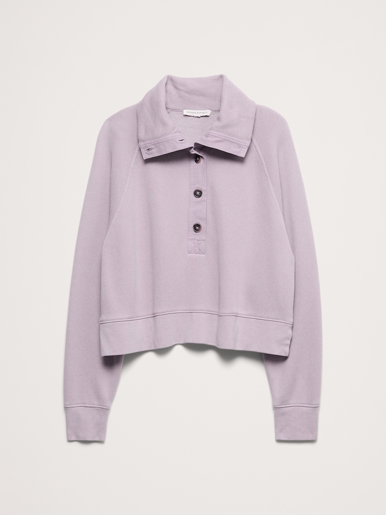French Terry Stand-Collar Sweatshirt