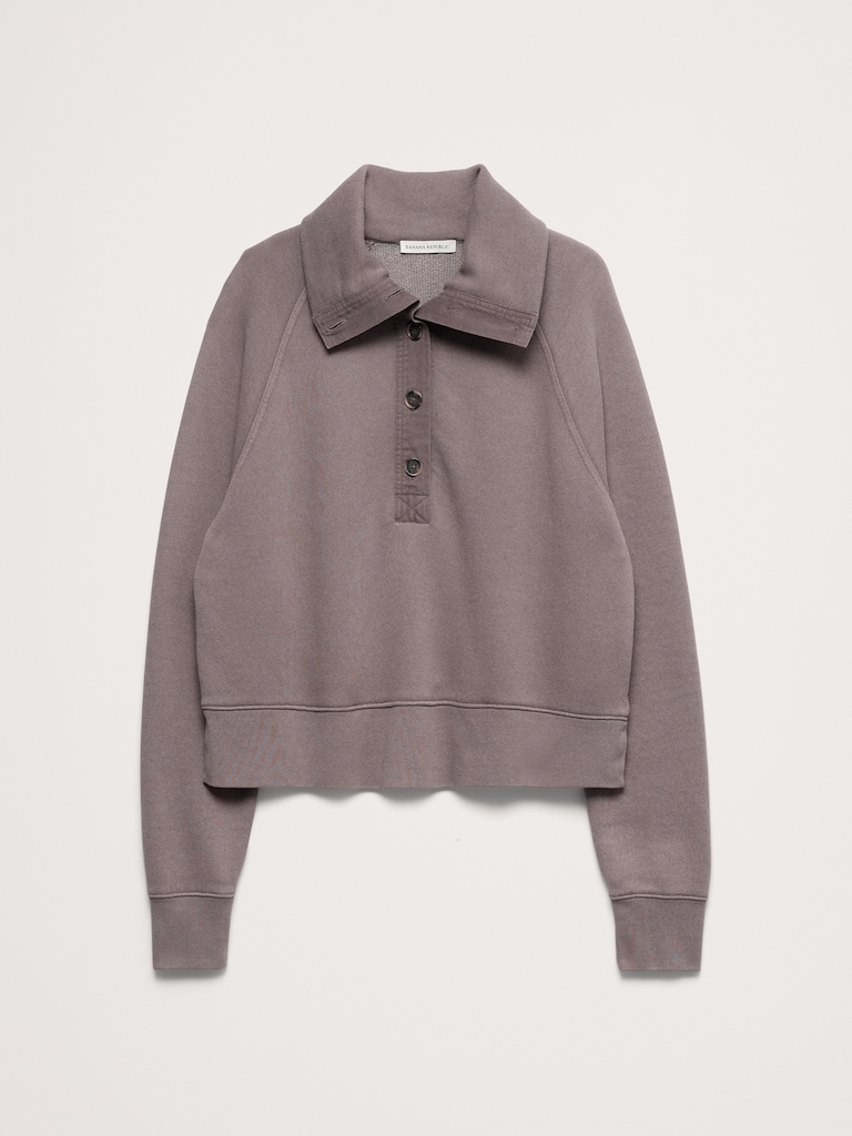French Terry Stand-Collar Sweatshirt