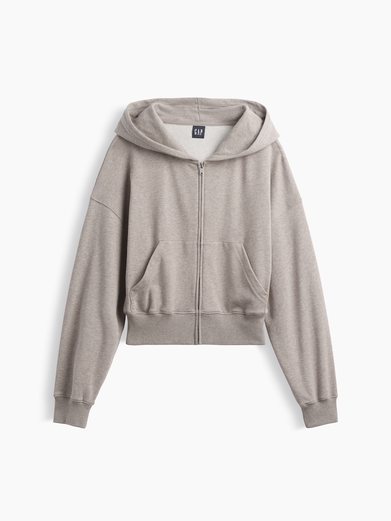 VintageSoft Terry Oversized Wedge Zip Hoodie