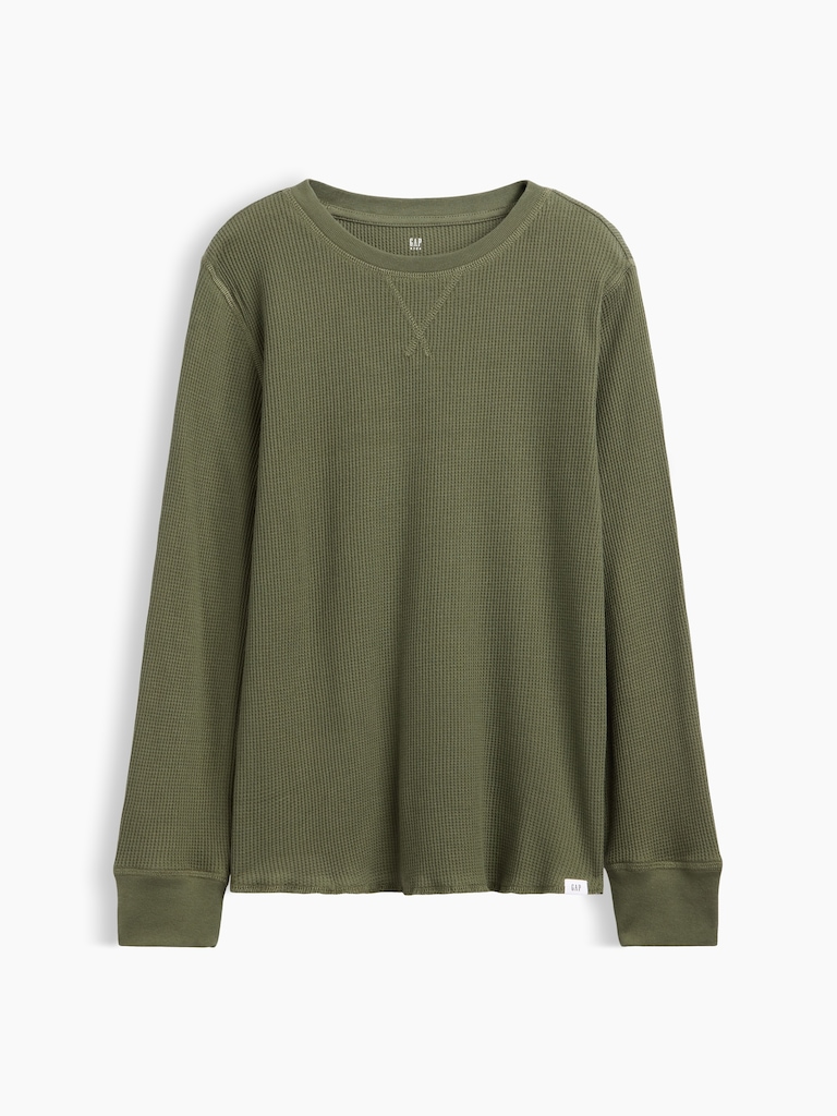 Kids Waffle-Knit Crewneck T-Shirt