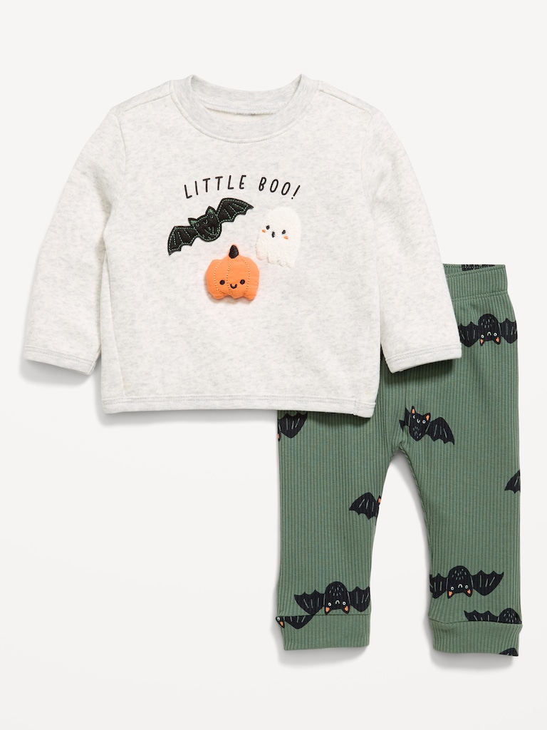 Long-Sleeve Graphic Sweatshirt and Pants Set for Baby