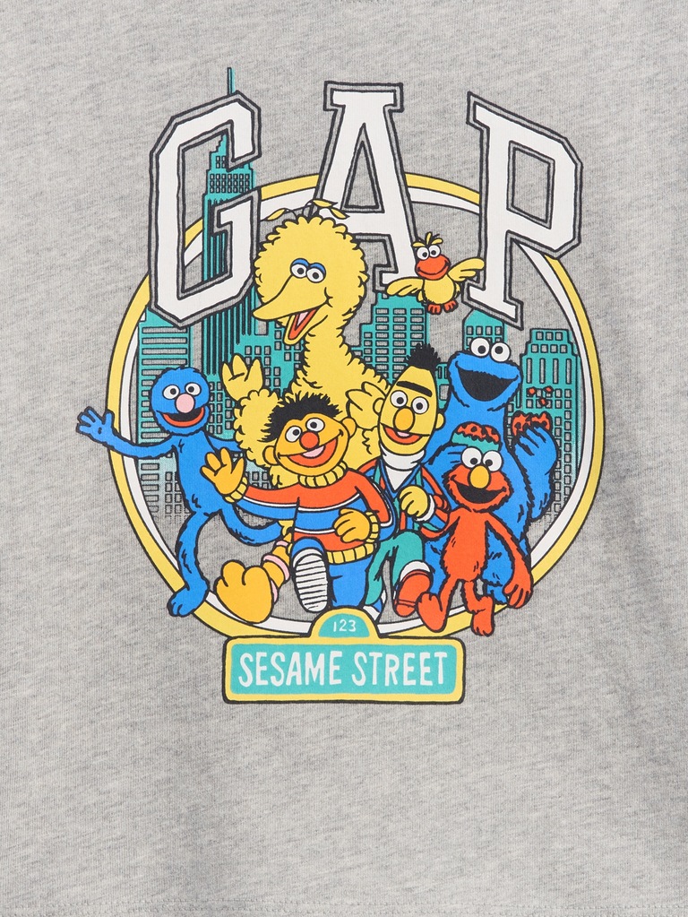 T-shirt à imprimé Sesame Street avec logo incurvé pour bébé et tout-petit