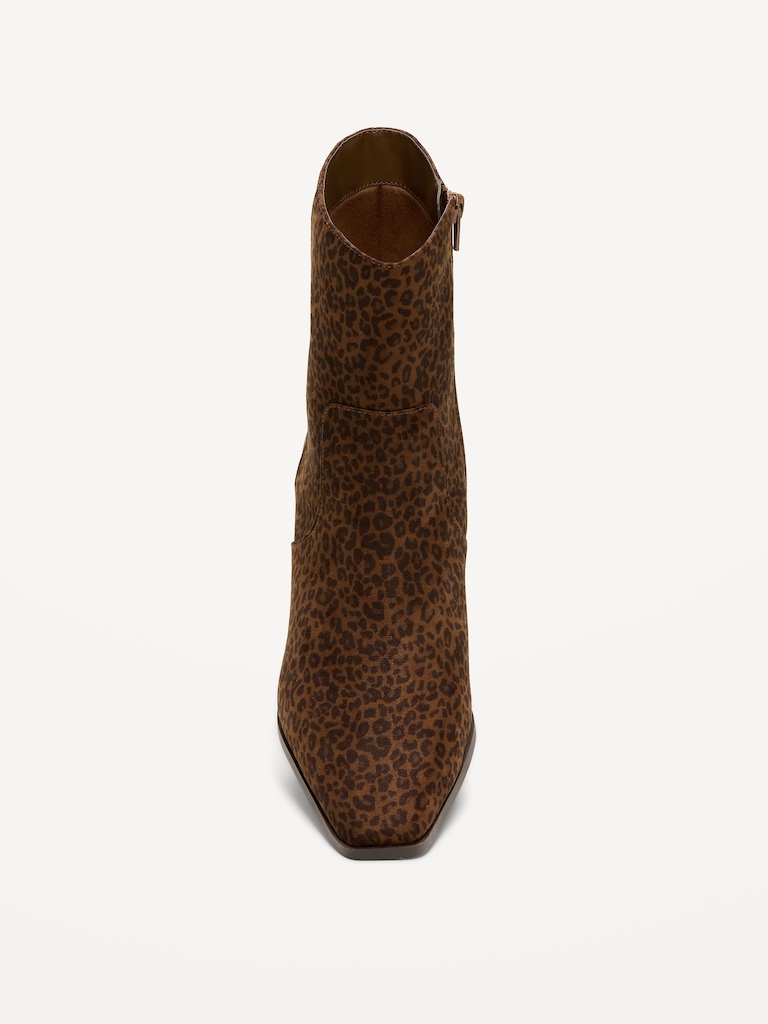 Faux-Suede Low-Heel Booties for Women
