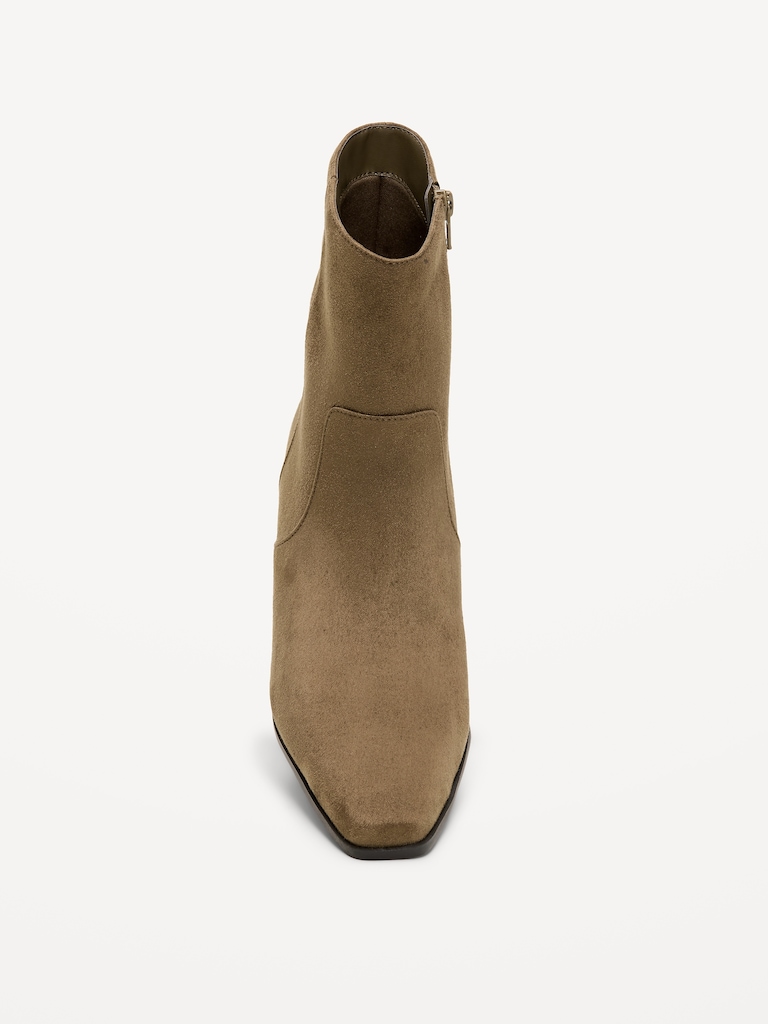 Faux-Suede Low-Heel Booties for Women