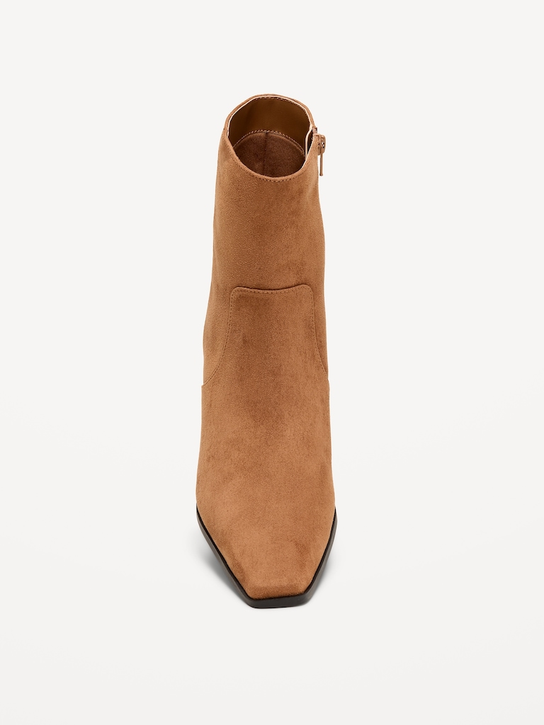 Faux-Suede Low-Heel Booties for Women