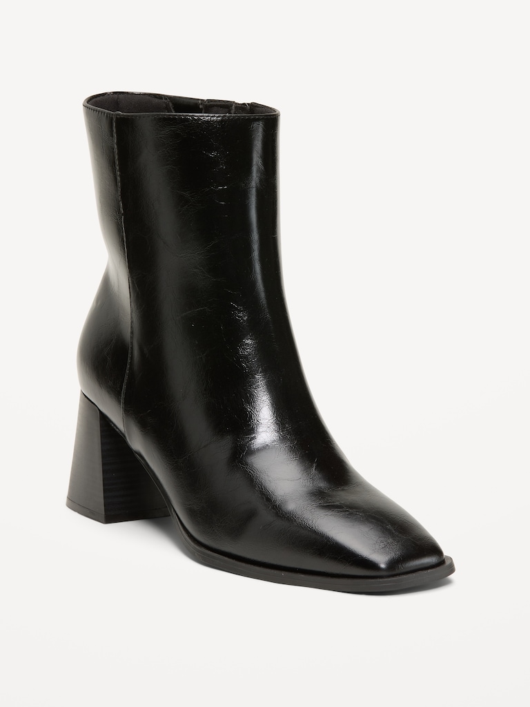 Square-Toe Block-Heel Boots for Women