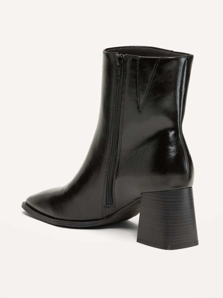 Square-Toe Block-Heel Boots for Women