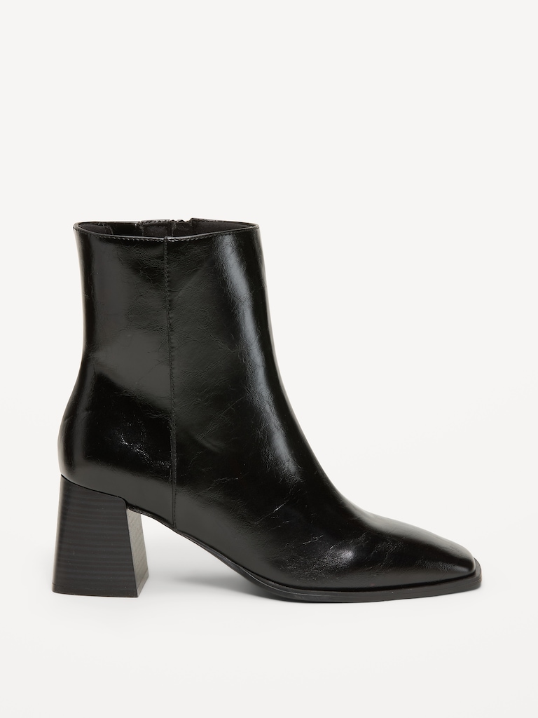 Square-Toe Block-Heel Boots for Women